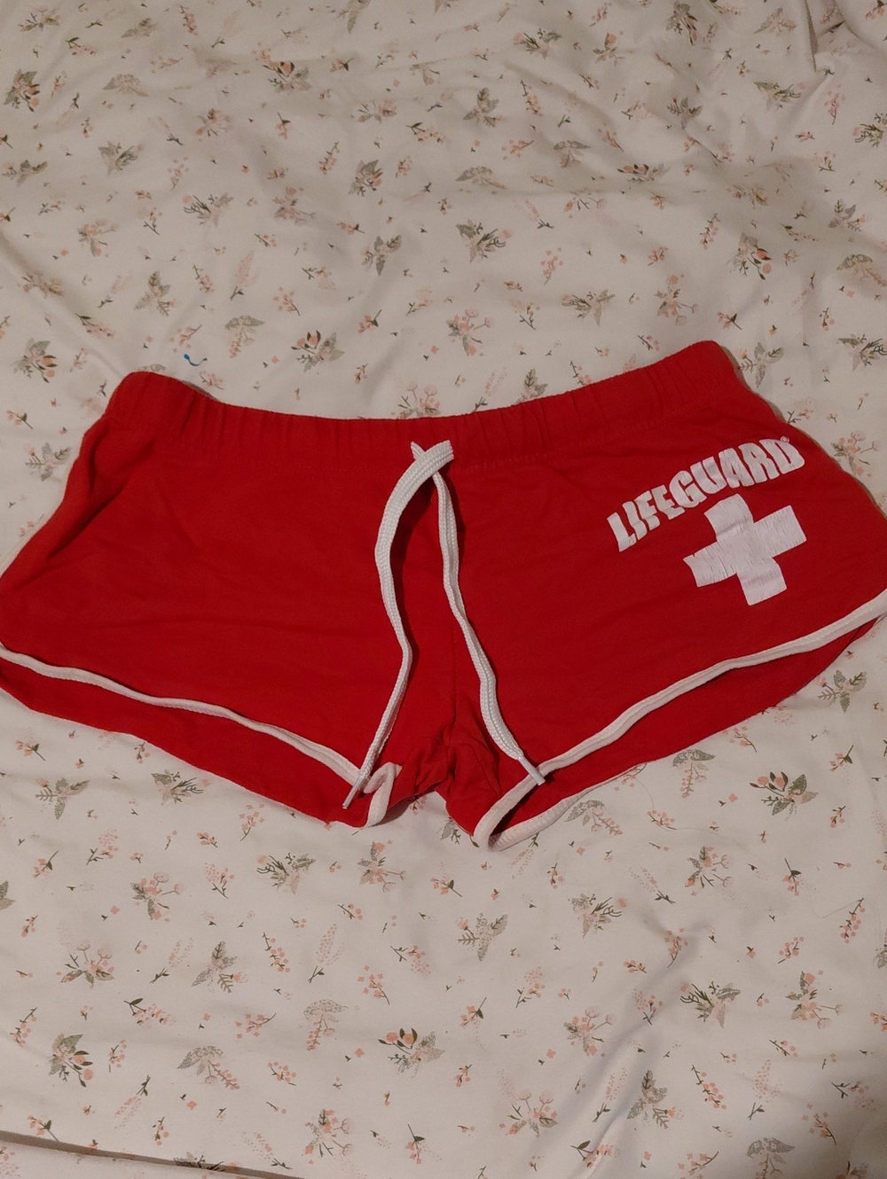 Red Women's Lifeguard Swim Coverup Shorts